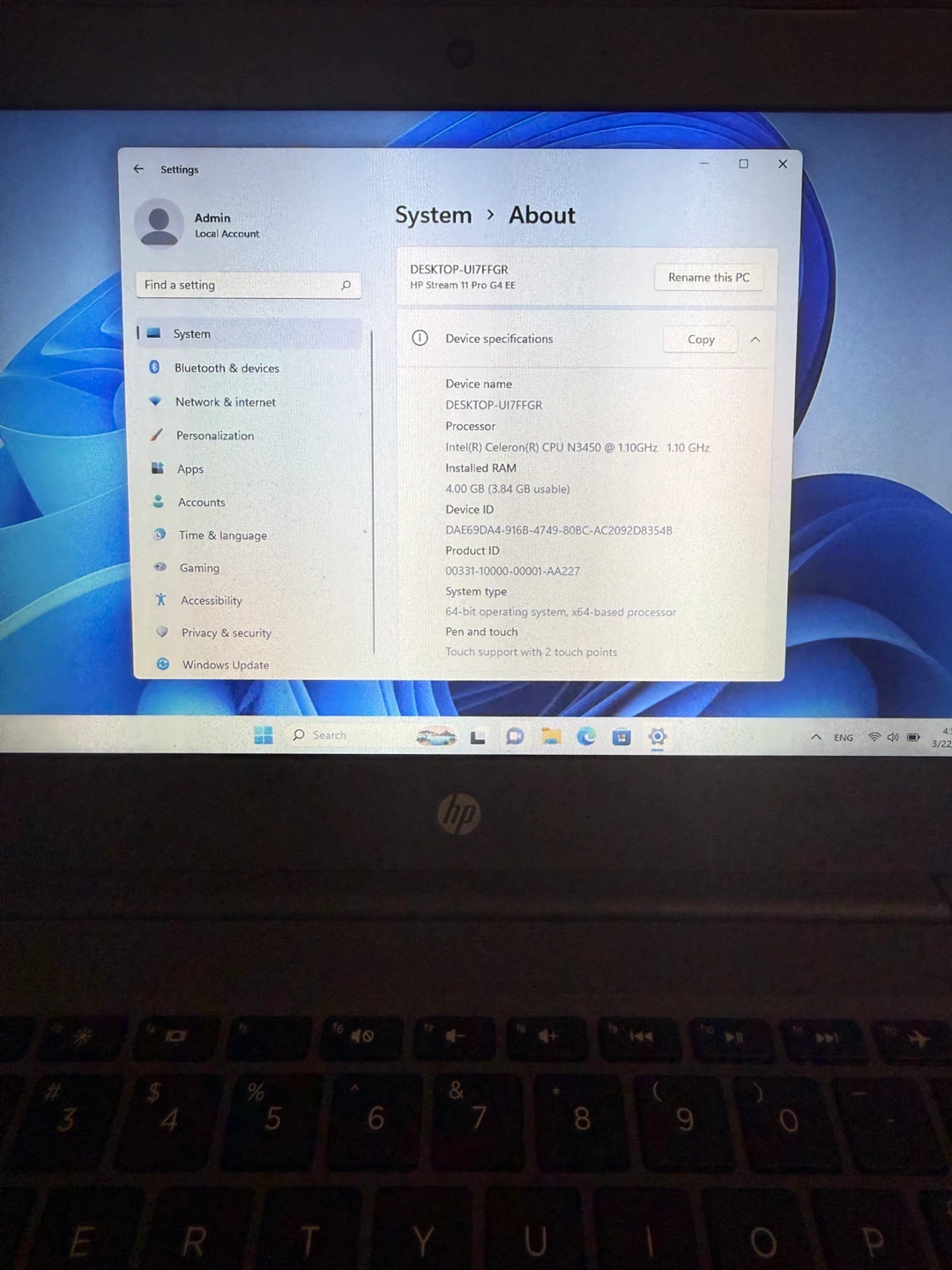 HP Stream 11 Pro G4 EE 11.6” Laptop - photo 5