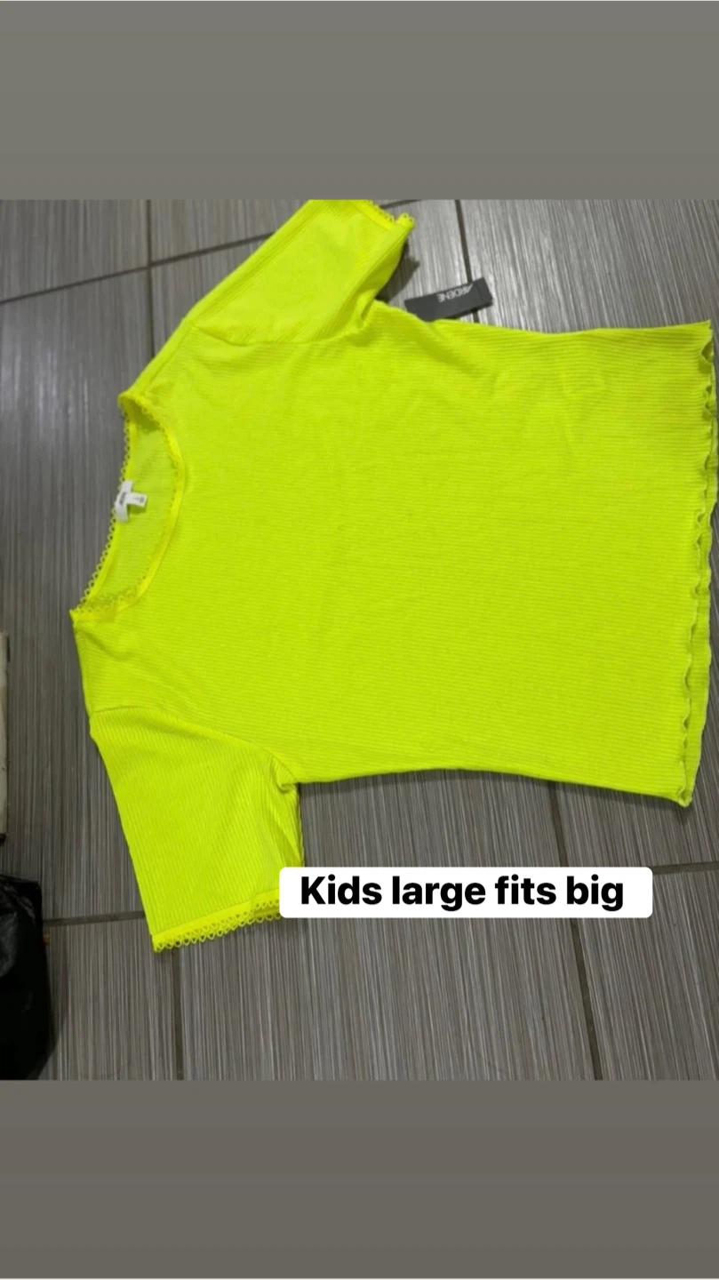 Kids Neon Yellow Ribbed Top