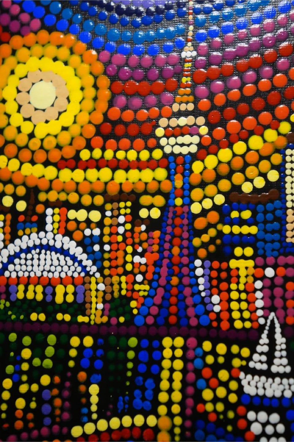 Handmade 8X10” Dot Painting of Toronto Skyline - photo 2