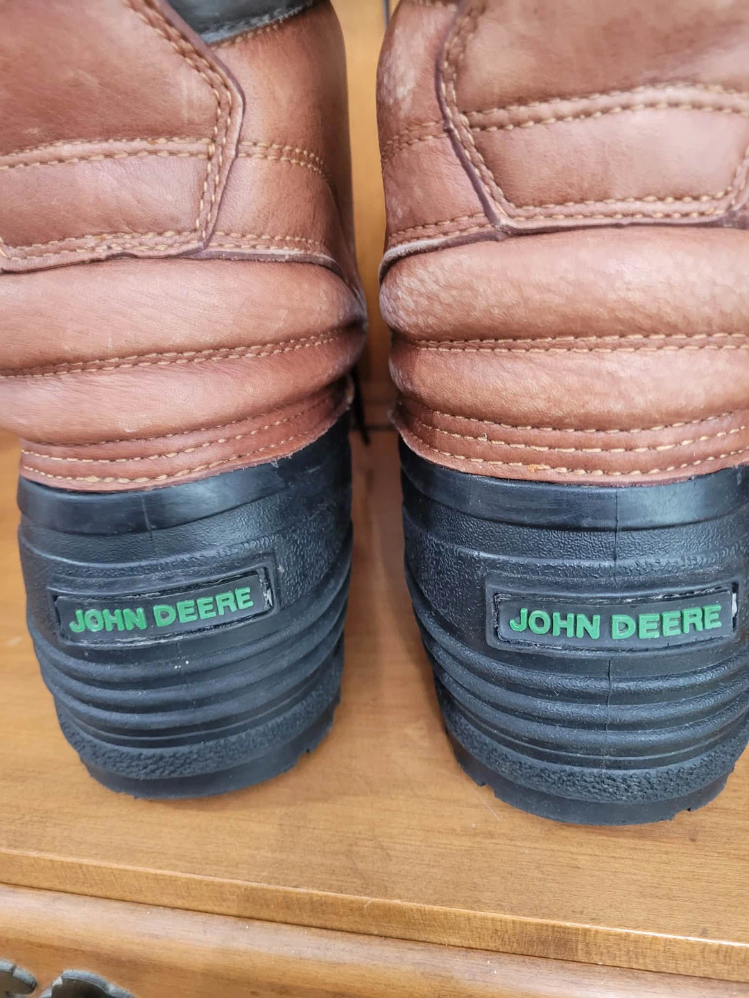 John Deere Men's Brown Leather Lace-Up Work Boots size 10 - photo 2