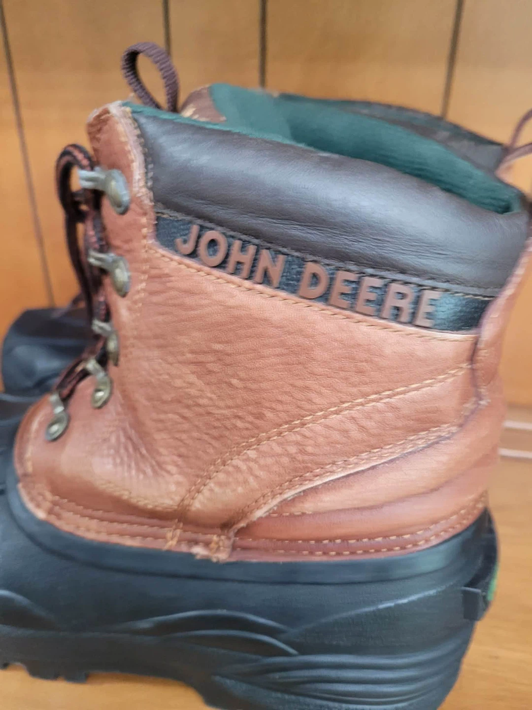 John Deere Men's Brown Leather Lace-Up Work Boots size 10 - photo 3