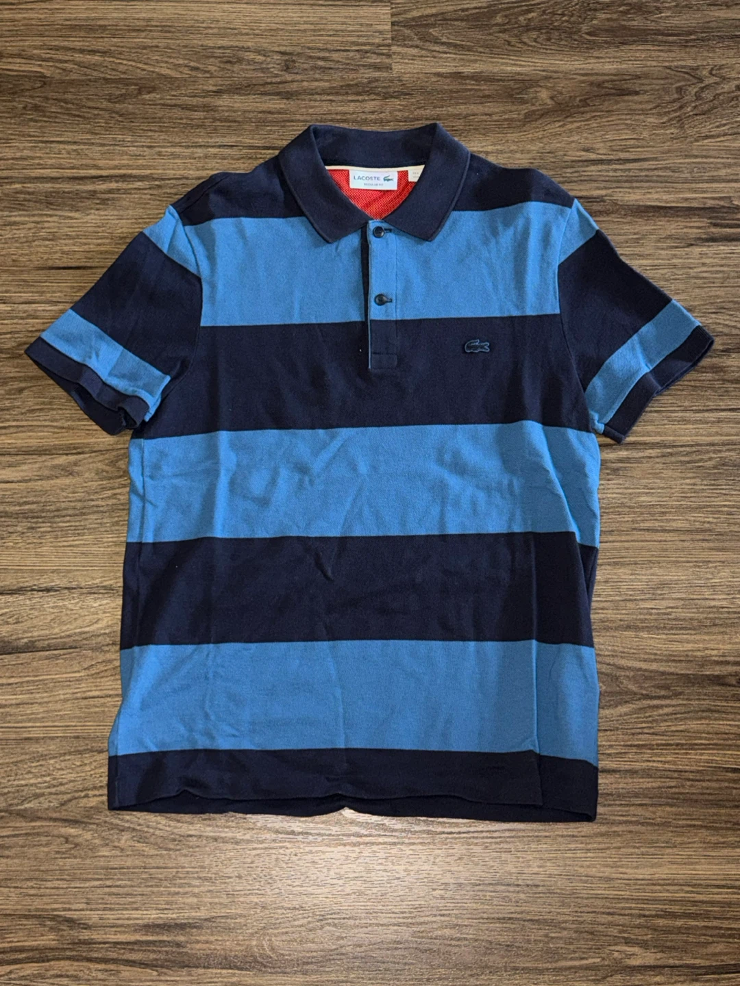 Lacoste Men's Striped Polo Shirt - Blue/Navy