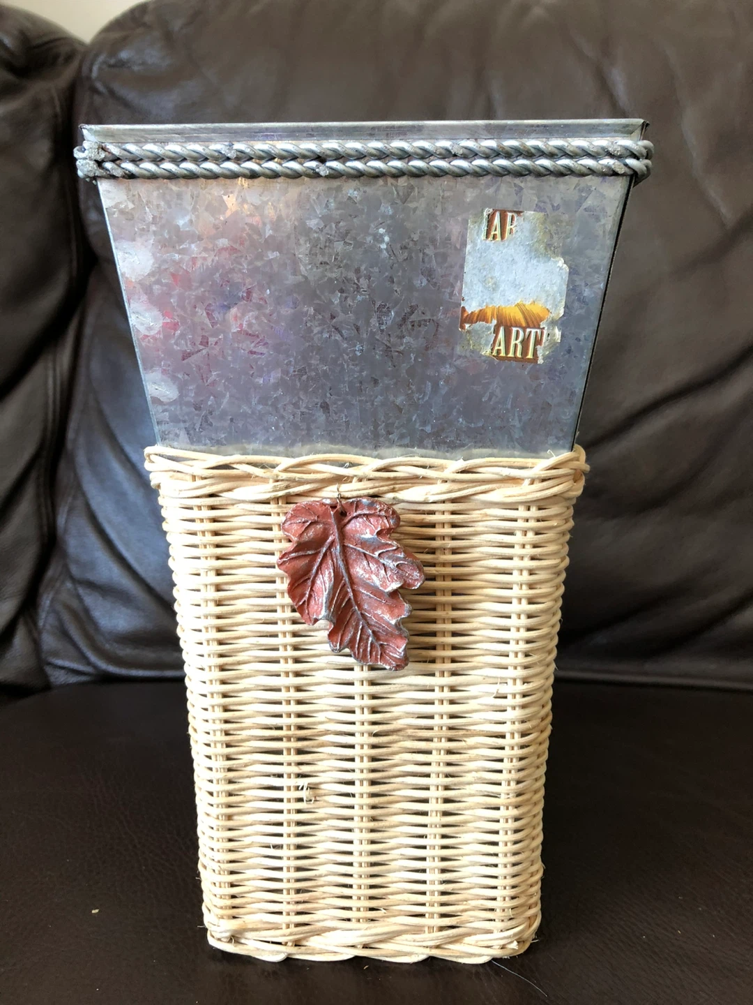 Wicker/Rattan + Metal Decorative Containers, never used - photo 2