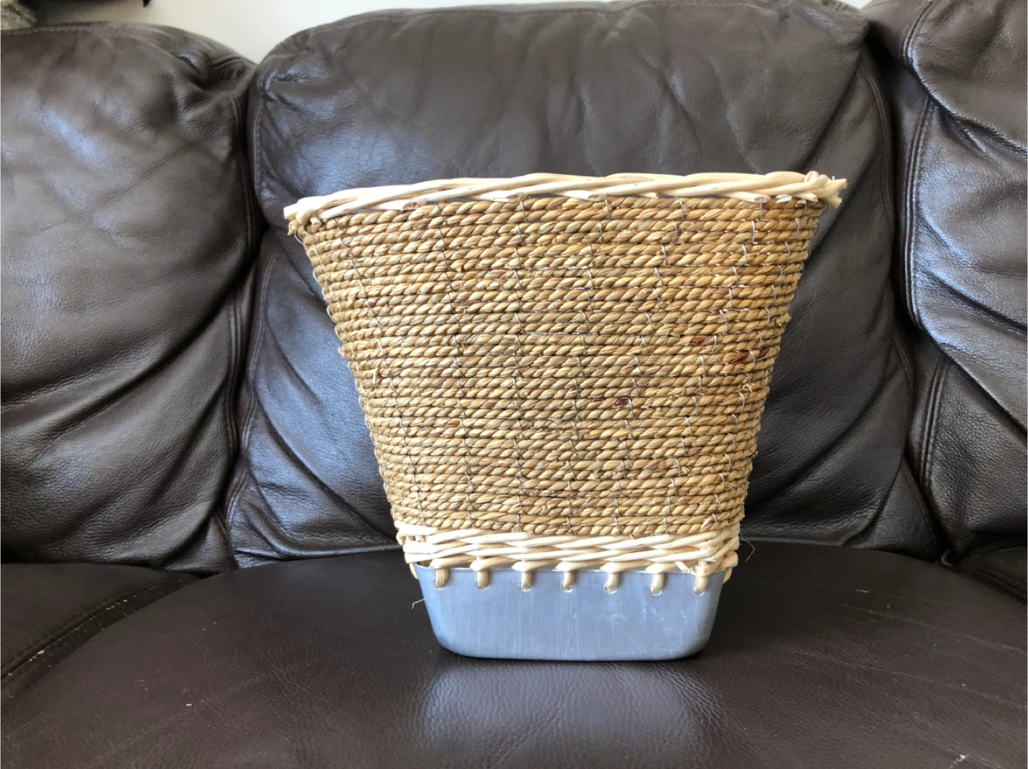 Wicker/Rattan + Metal Decorative Containers, never used - photo 5