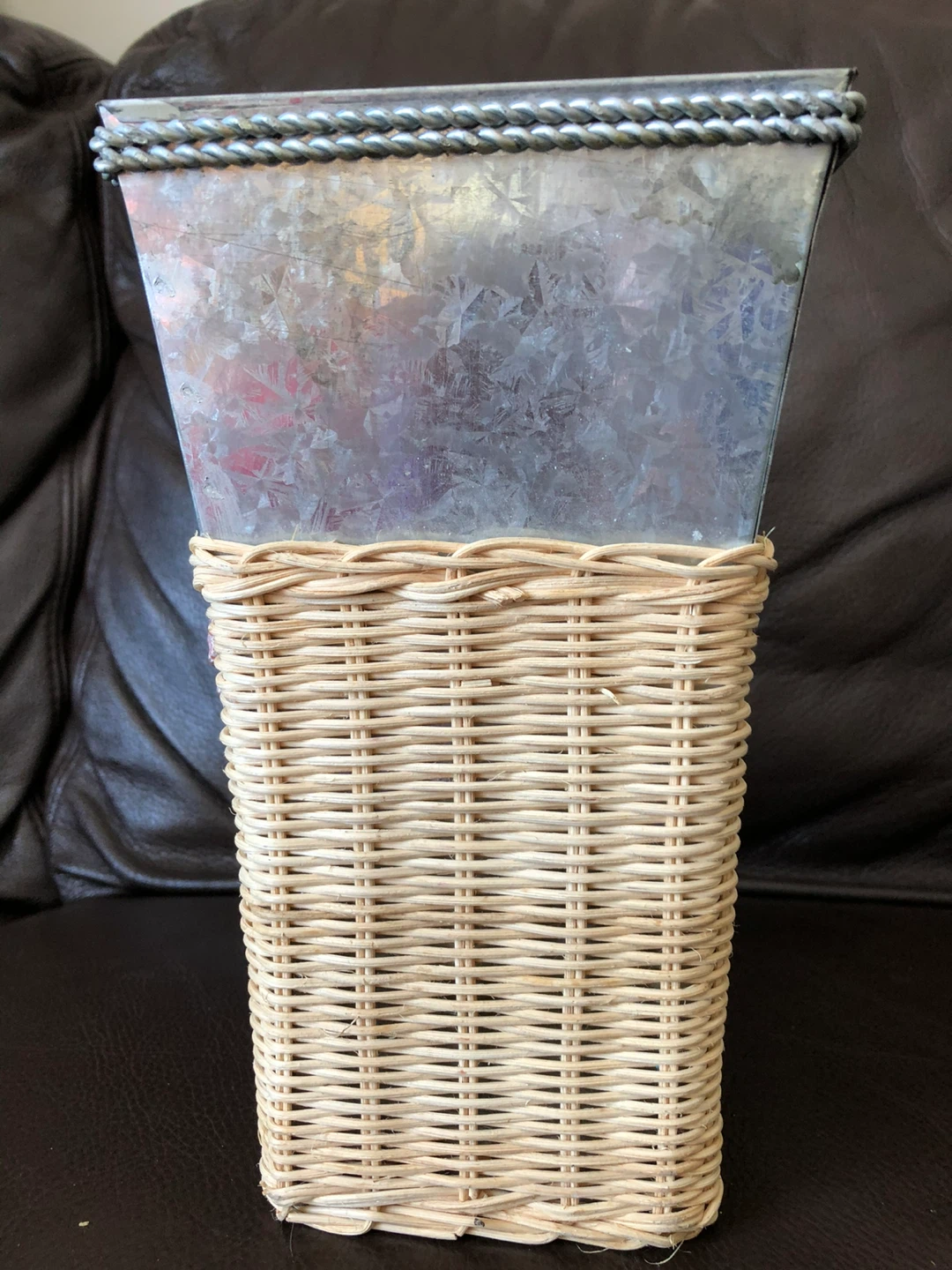 Wicker/Rattan + Metal Decorative Containers, never used - photo 3