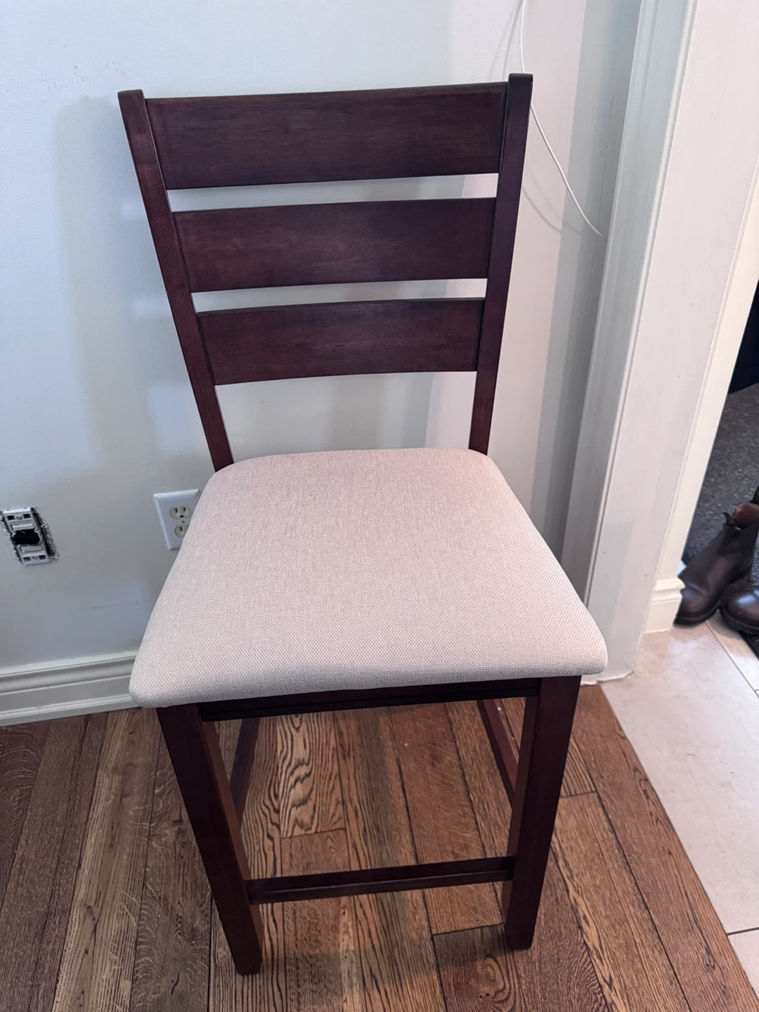 Wooden Dining Chairs with Padded Seats (Set of 2) - photo 4