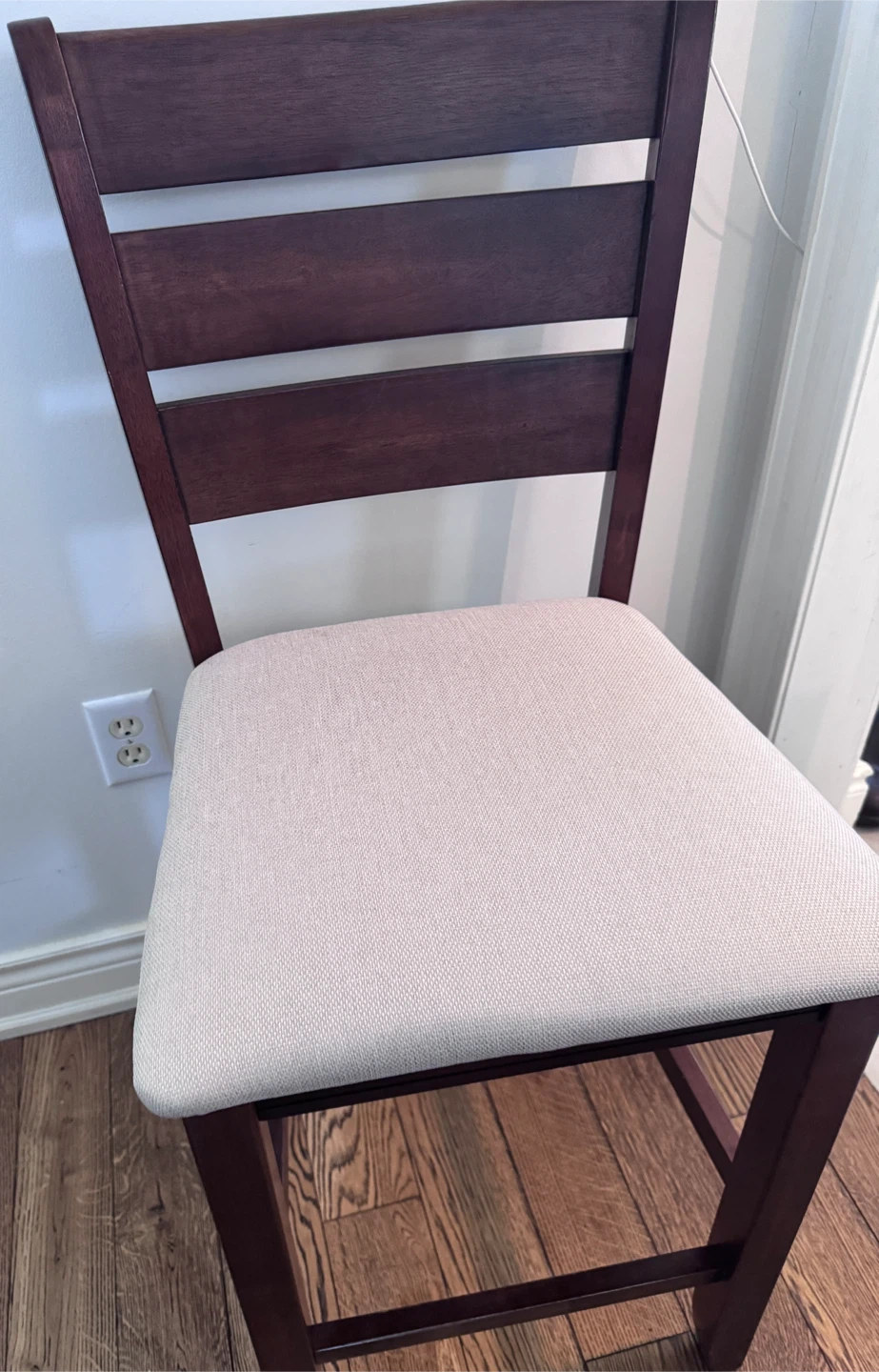 Wooden Dining Chairs with Padded Seats (Set of 2) - photo 3