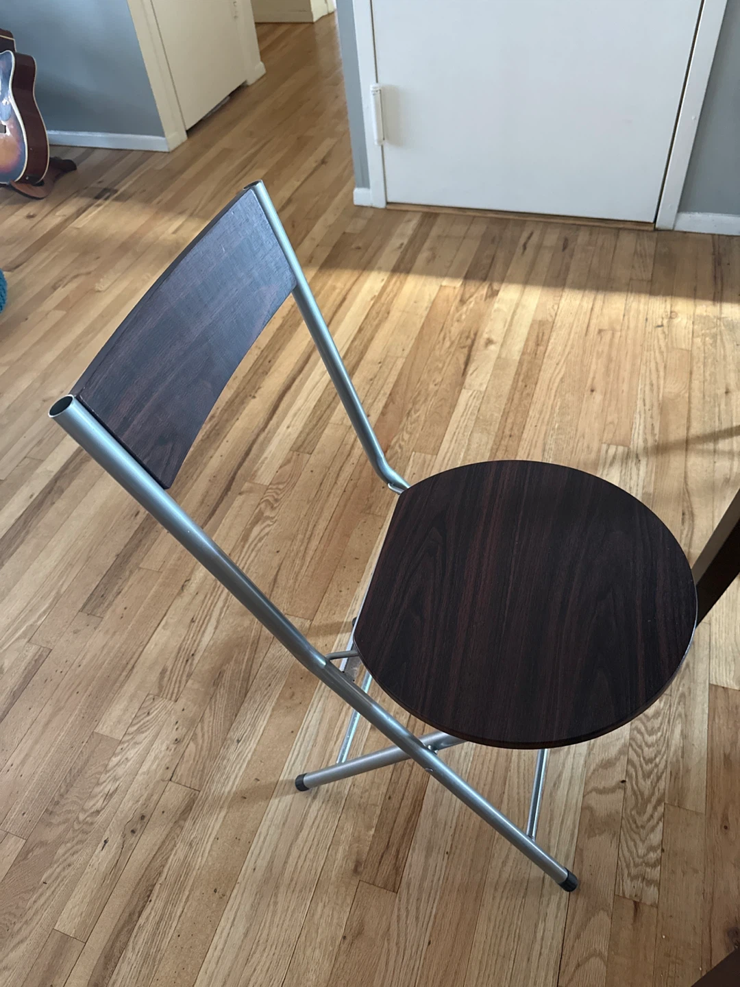 Dark Wood Round Dining Table Set with 2 Chairs and 2 Stools - photo 3