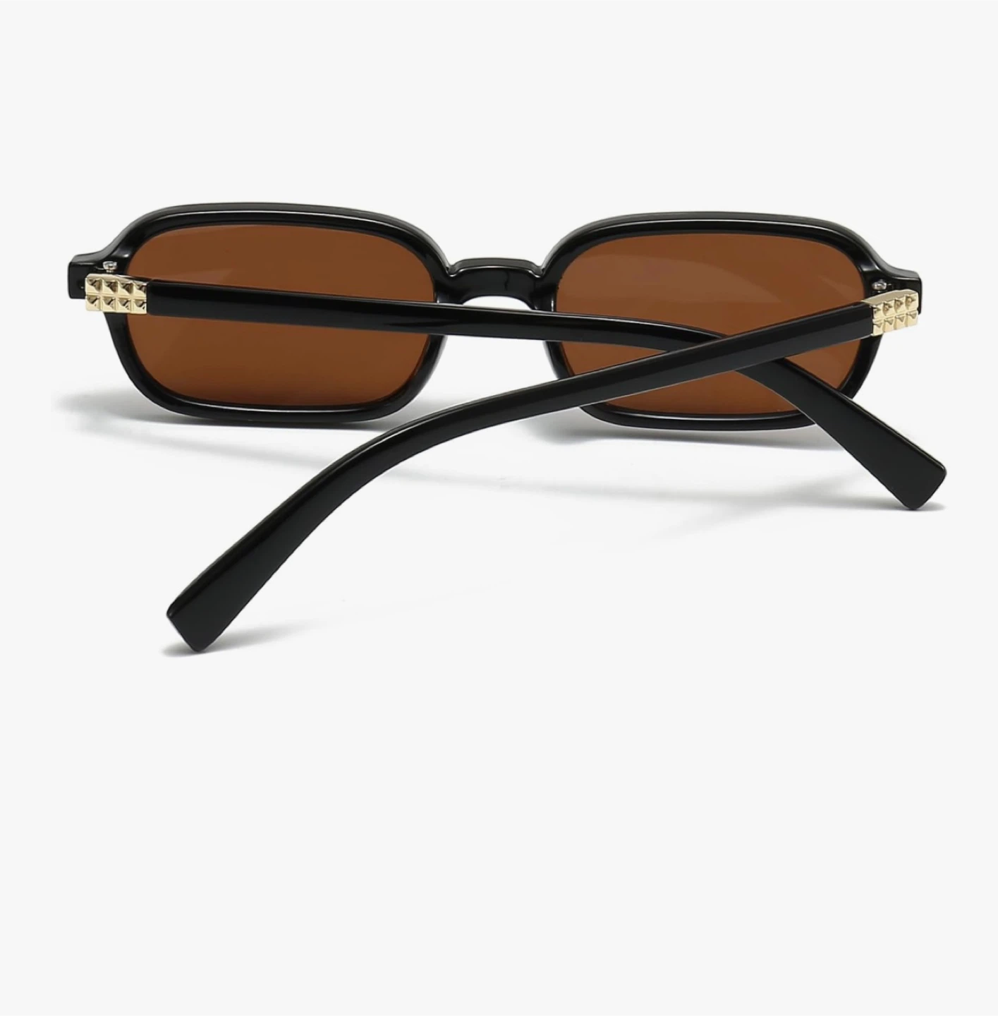 Black Rectangle Sunglasses with Brown Lenses - photo 4