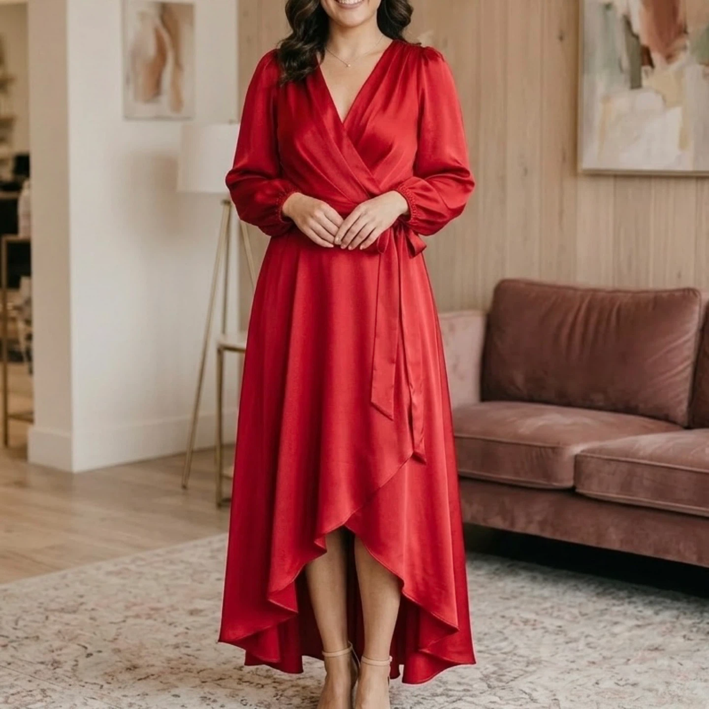 (NWT) DKNY Scarlet Wrap Maxi Dress Size 8