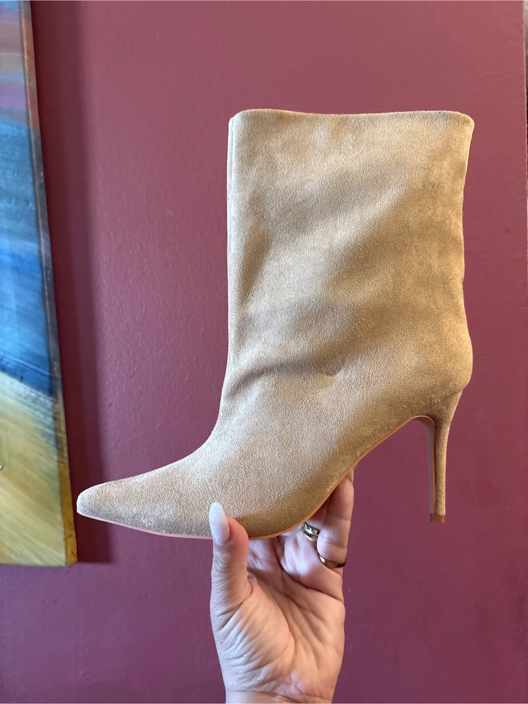 New Beige Suede Ankle Boots - photo 5