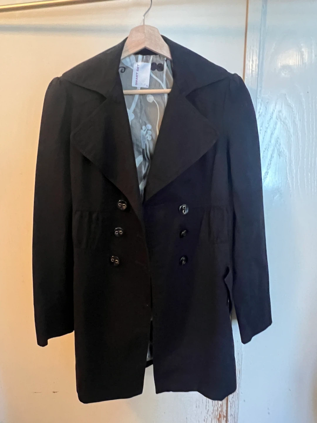 Smart Set Black Double-Breasted Coat