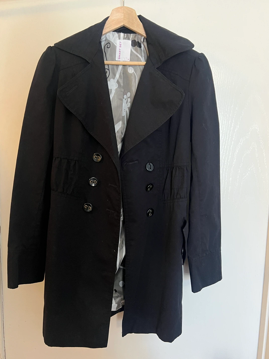 Smart Set Black Double-Breasted Coat - photo 4