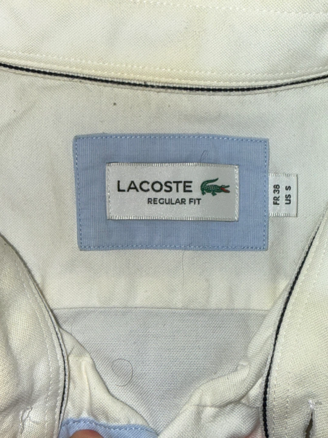 Lacoste Regular Fit Button-Up Shirt - White - Size S - photo 3