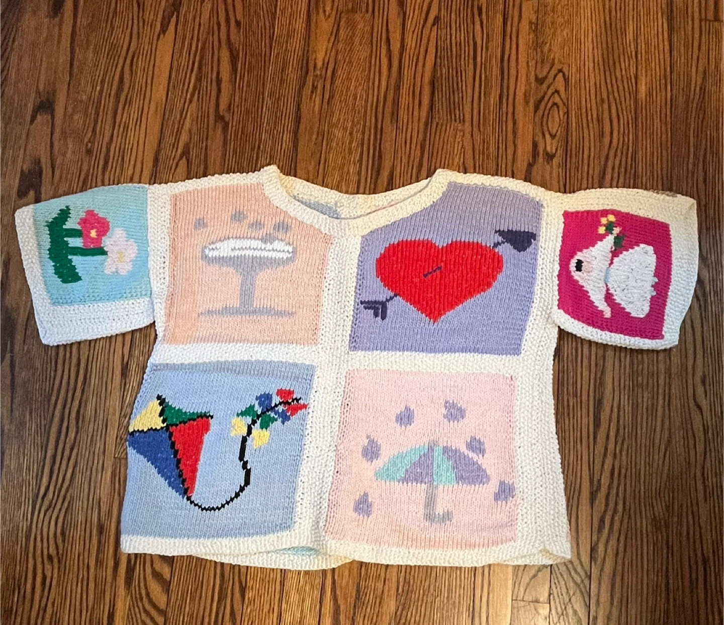 Knit Square Appliqué Sweater