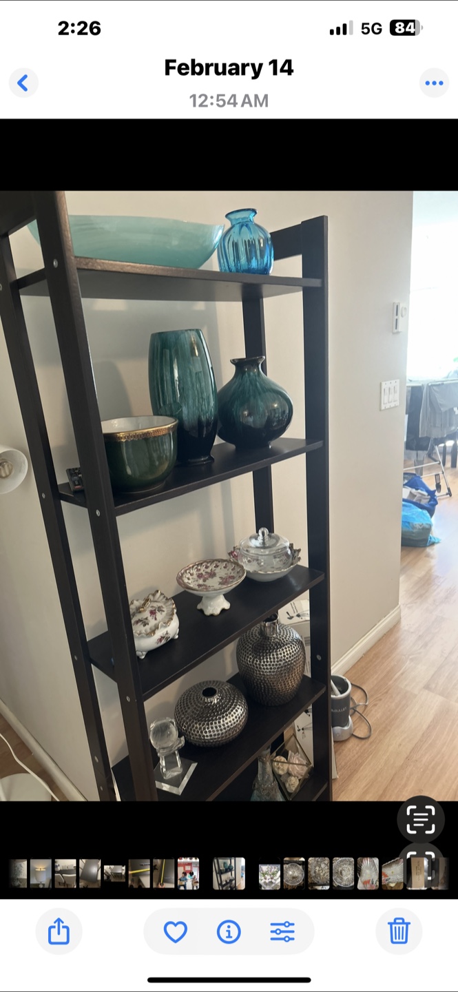 Dark Wood Leaning Bookshelf