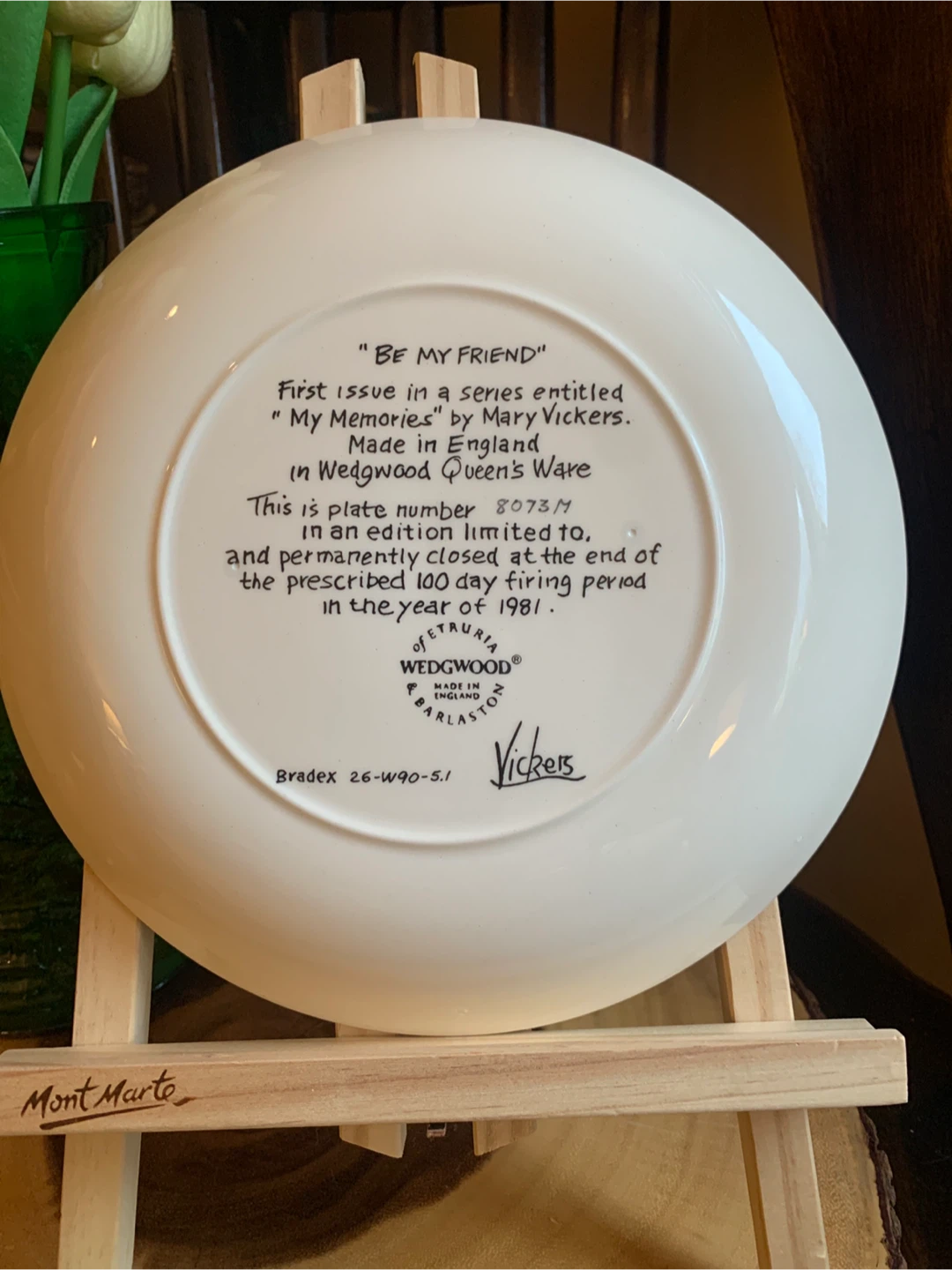 Wedgwood "Be My Friend" Collector Plate by Mary Vickers - photo 3