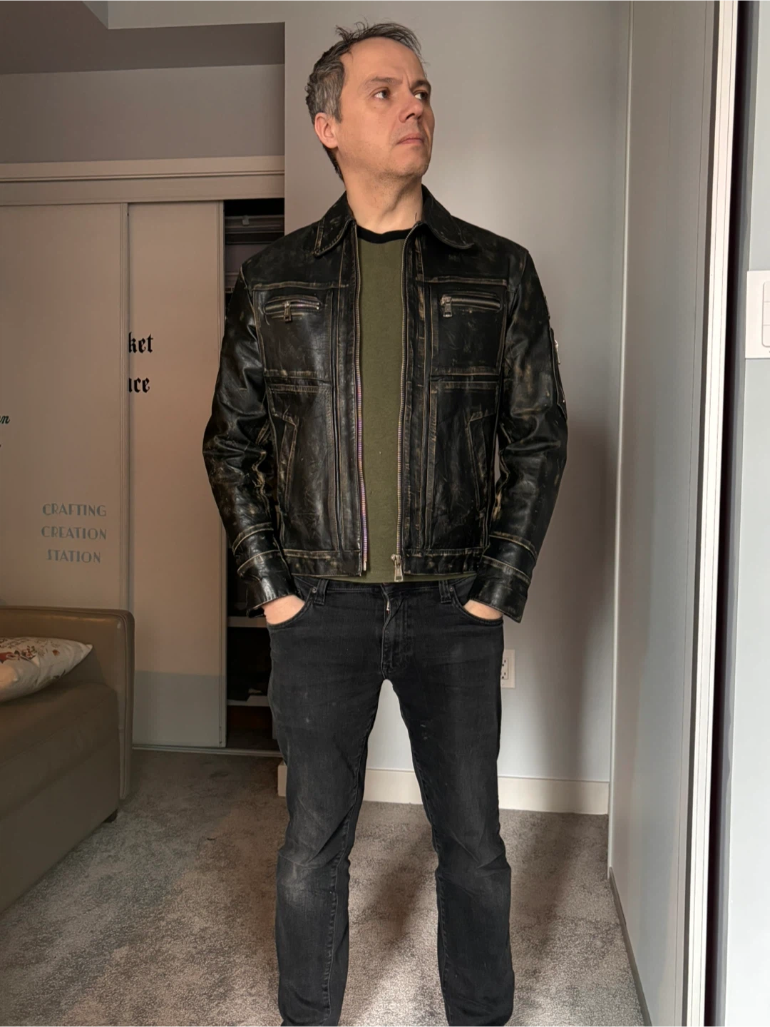 Sixty Genuine Leather Jacket - Size L