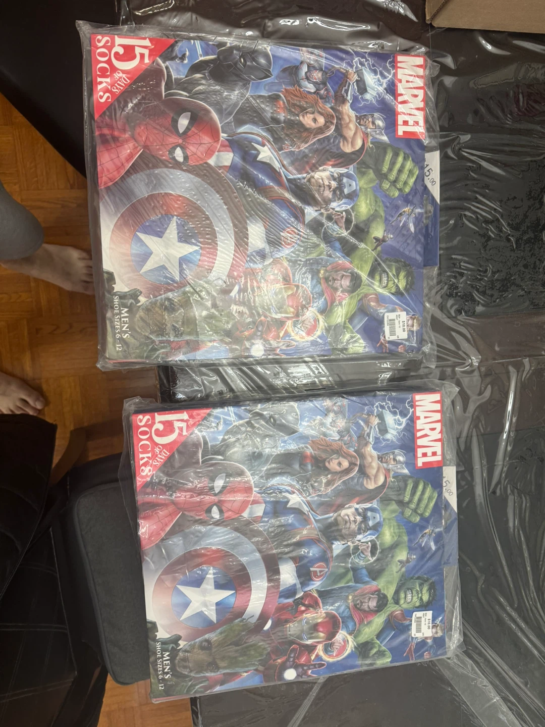 Marvel 15 Days of Socks for Men (Sizes 6-12)