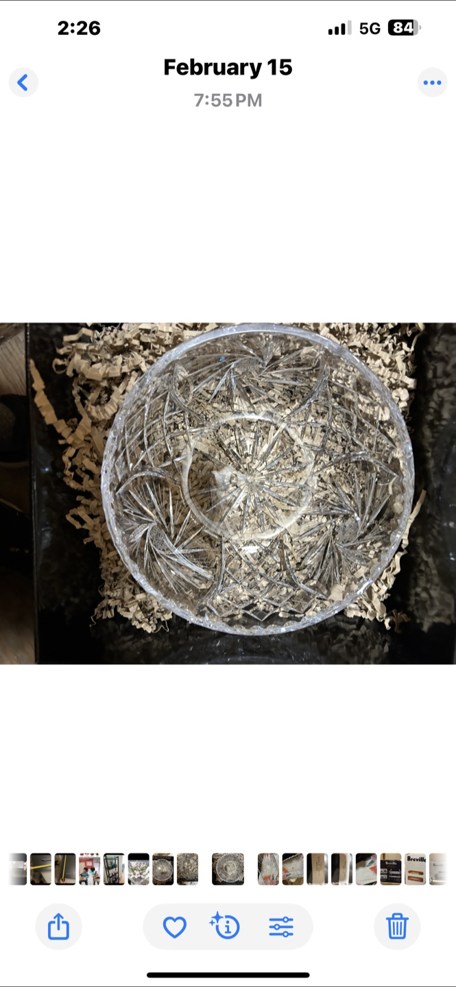 Crystal Cut Glass Bowl