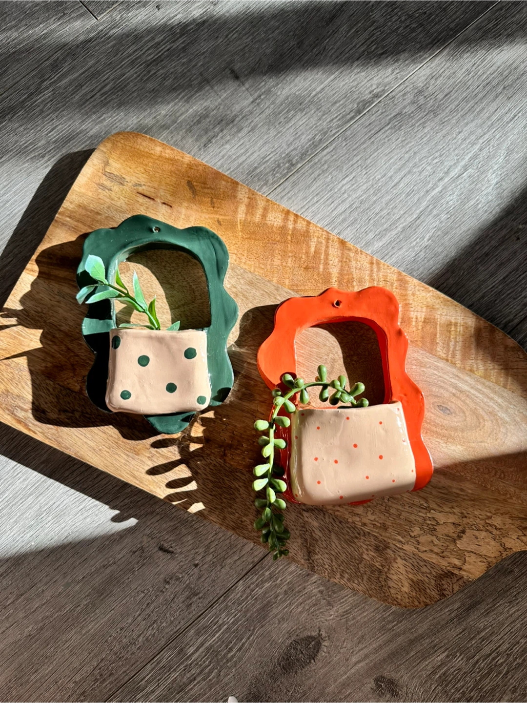 Handmade Ceramic Wall Planters (Set of 2)