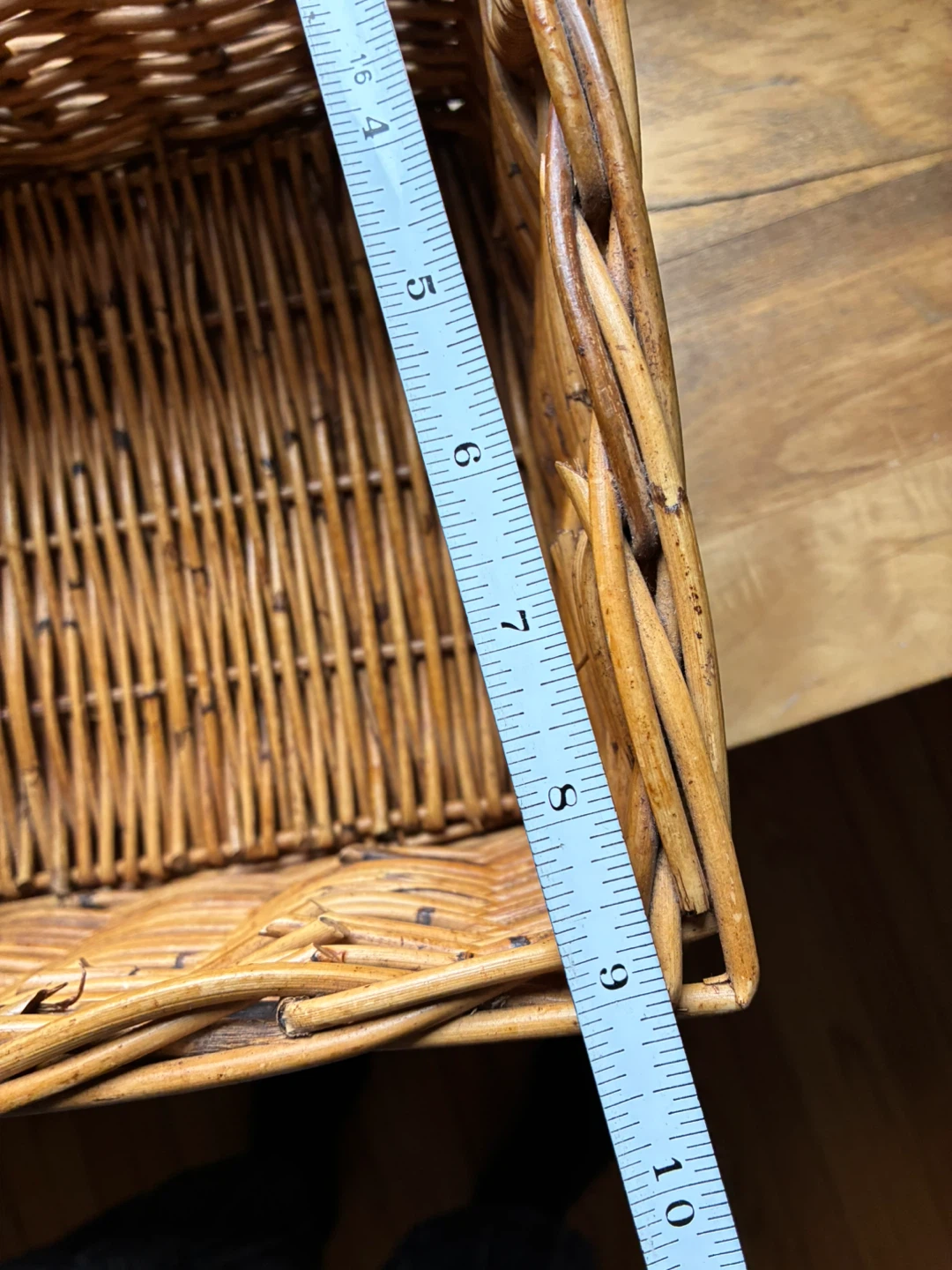 Gold wicker box 9 x 9 x 5 inch storage handle Donlands O'Connor - photo 5