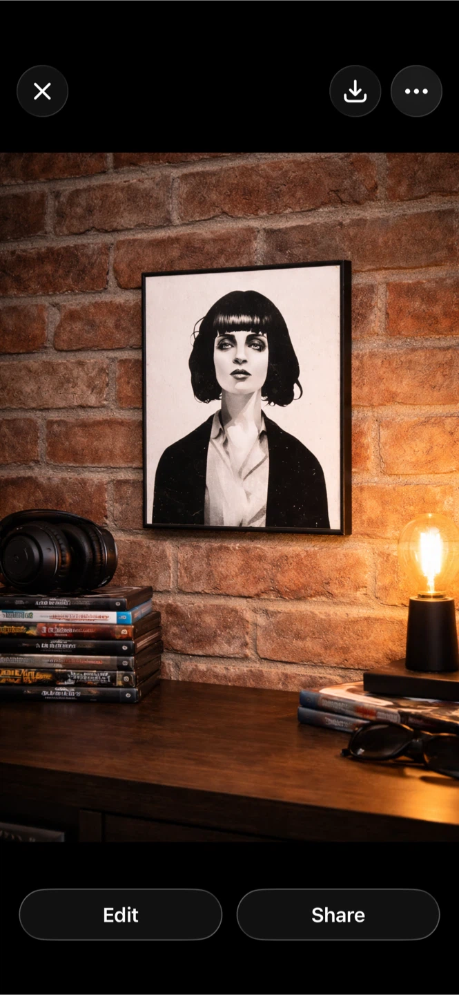 Eyes on Walls Pulp Fiction Mia Wallace Art Print