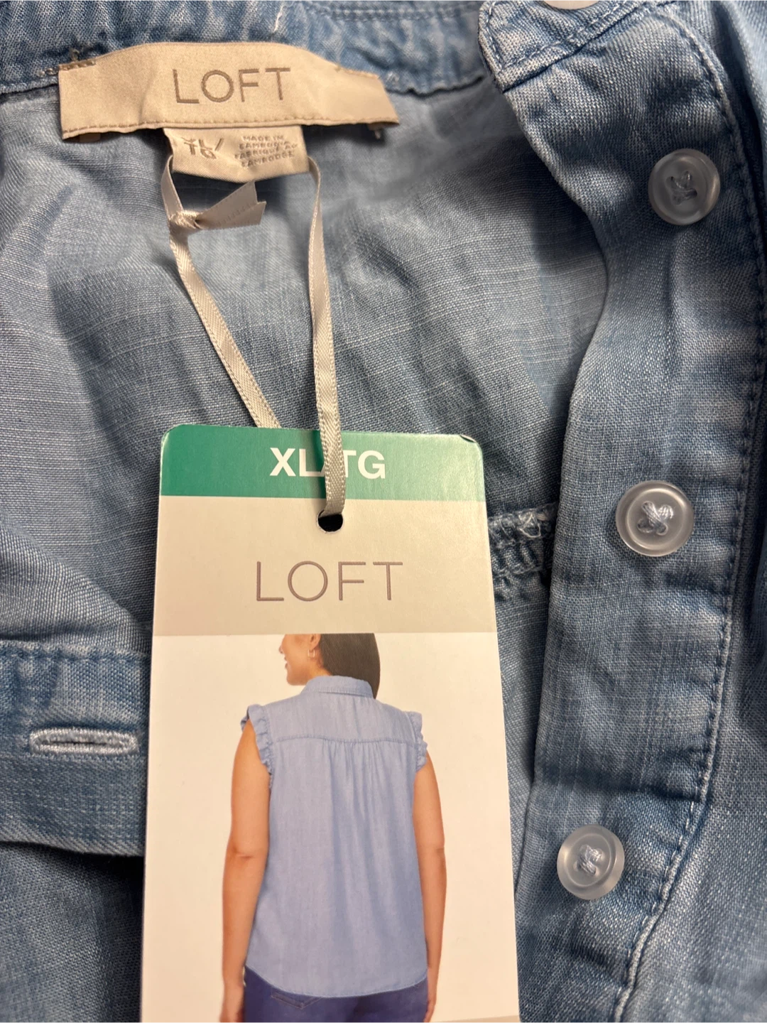 LOFT Women's XL/TG Chambray Sleeveless Top - photo 3