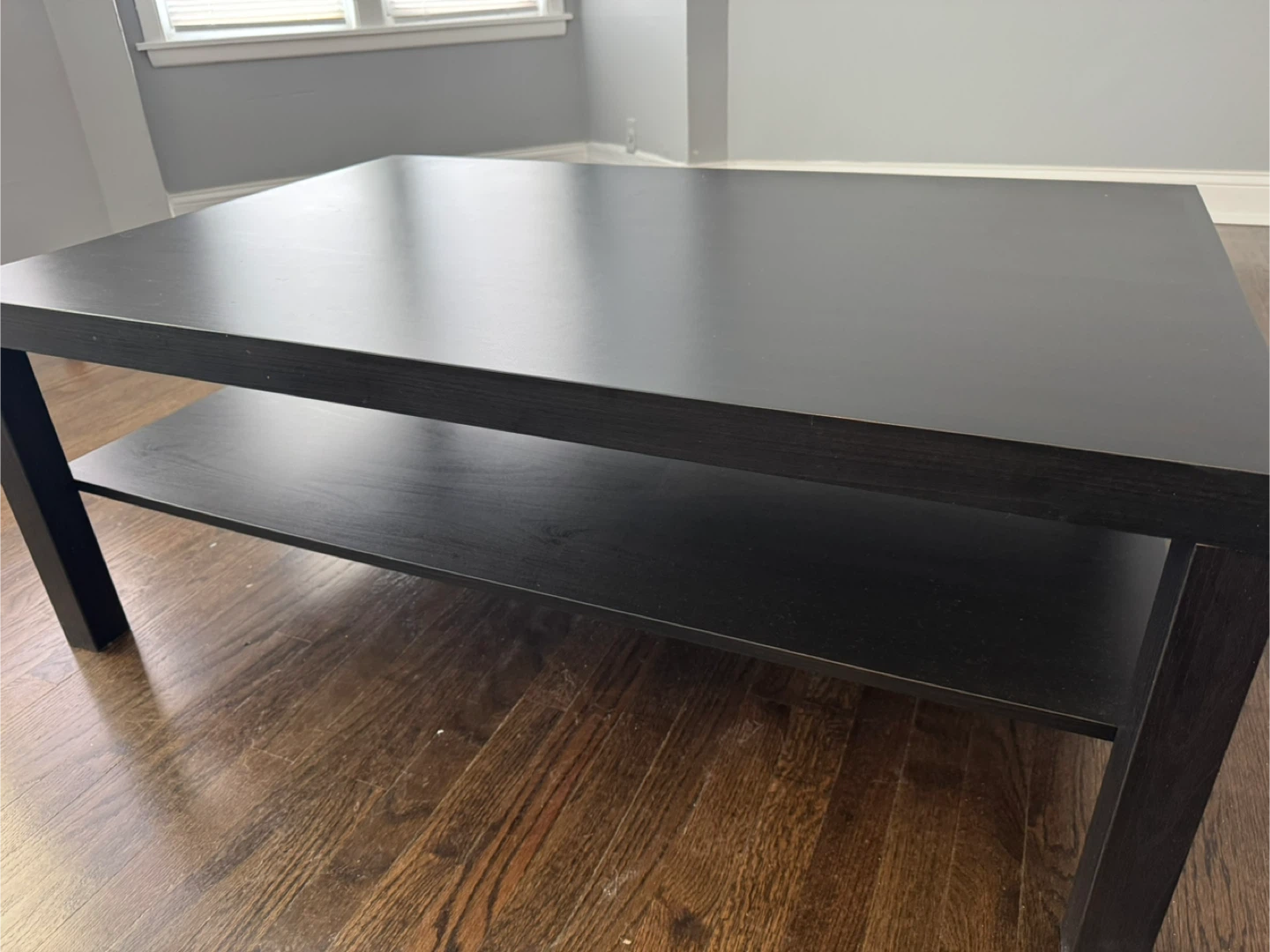 Black Square Coffee Table with Shelf - photo 3