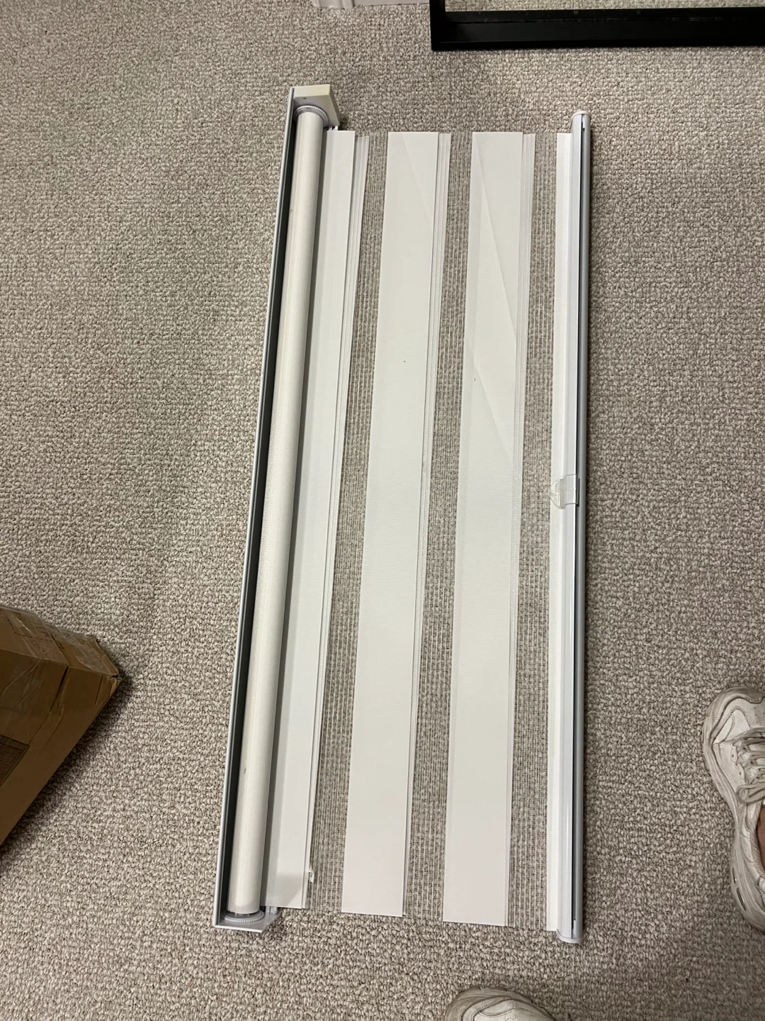 2 White Roller Zebra Blind with Hardware