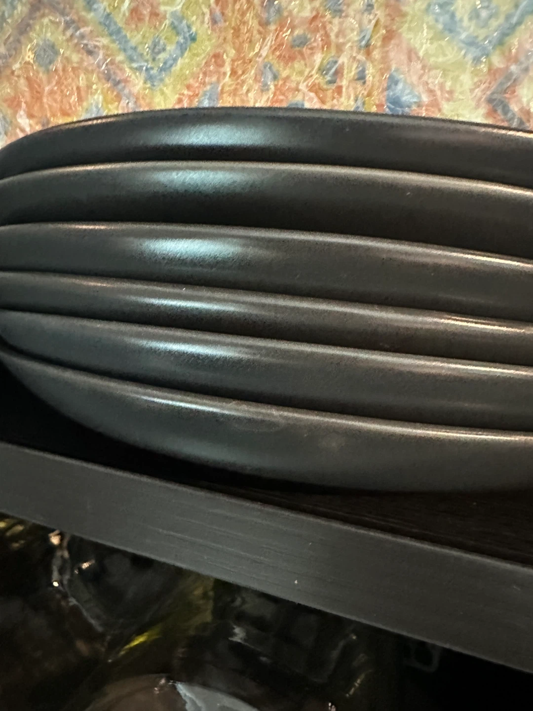 Set of 6 Matte Black Ceramic Dinner Plates - photo 2