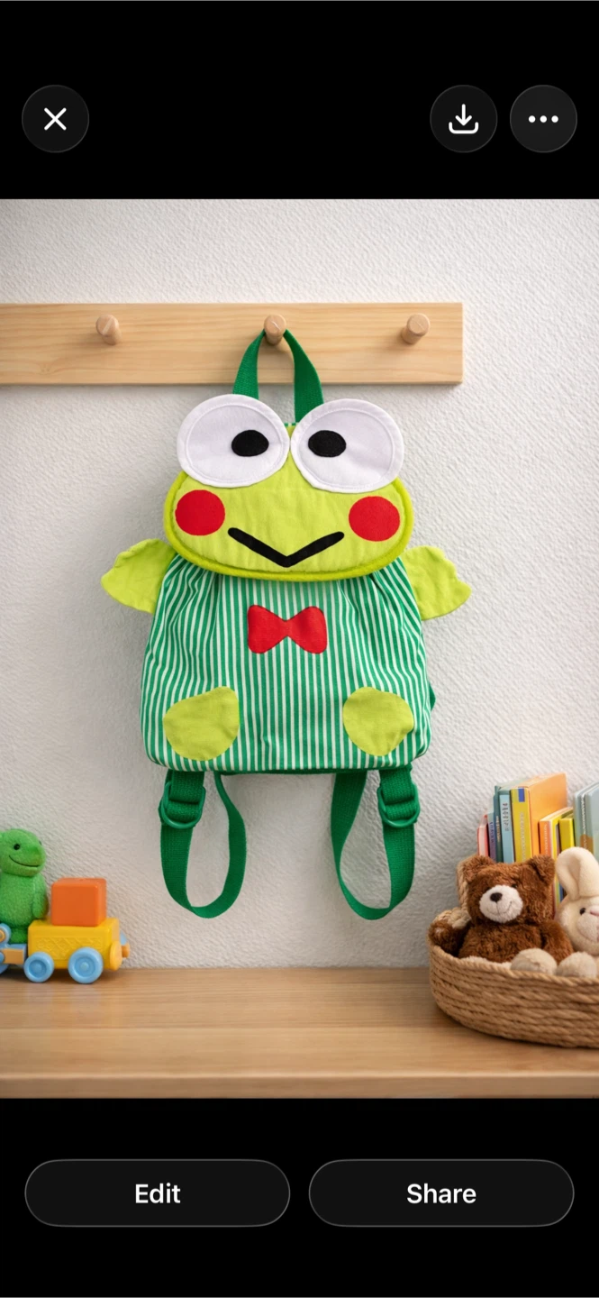 Keropi Sanrio kawaii frog vintage backpack 1994