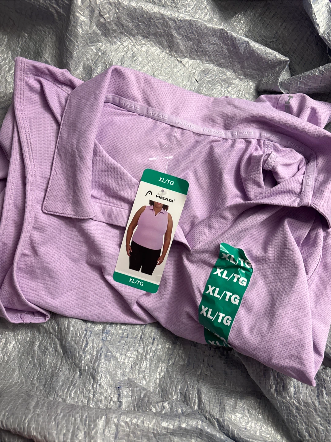 Ladies HEAD Sleeveless Polo Shirt XL/TG Lavender