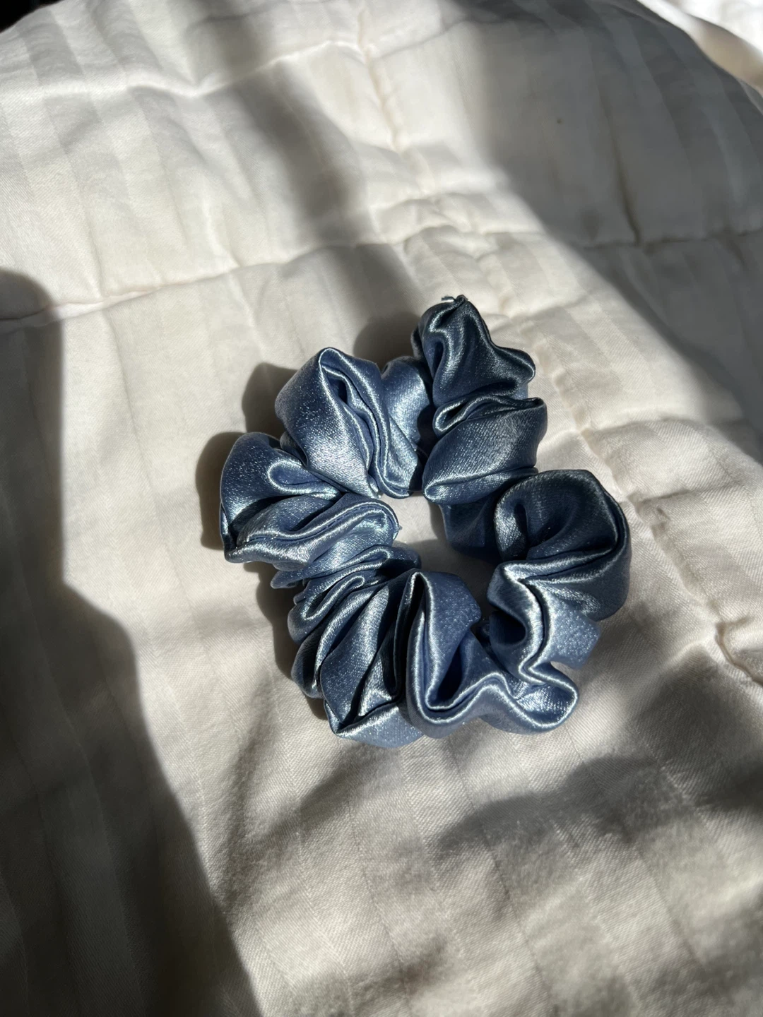 Light Blue Satin Scrunchie