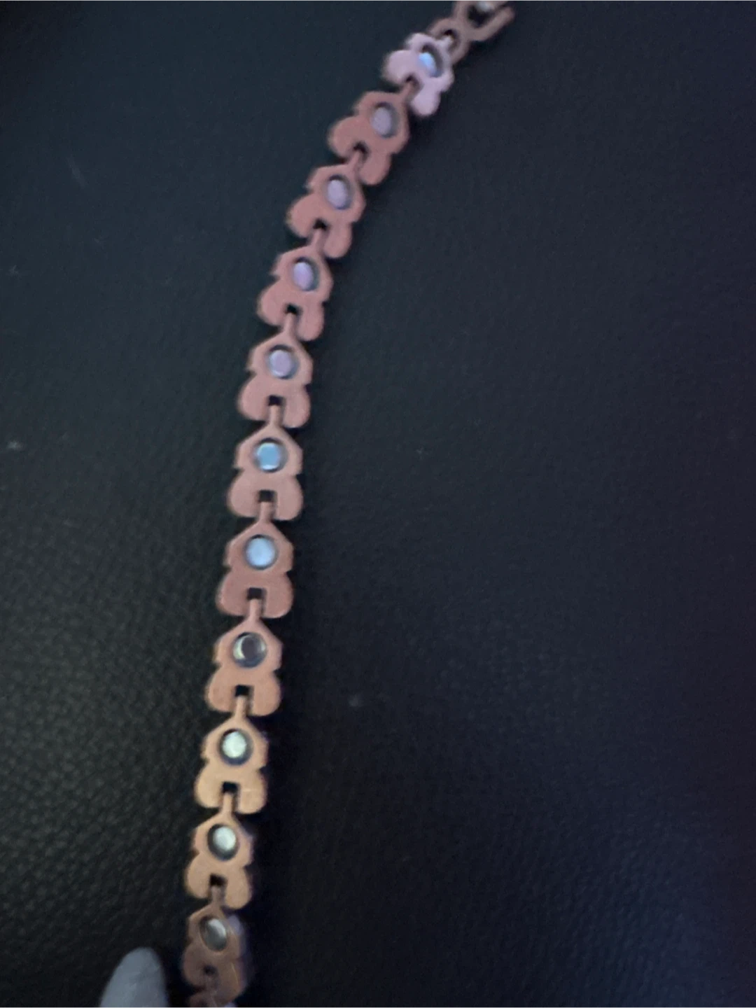 New Genuine copper magnetic  Gem Stone Heart Beaded Bracelet - photo 5