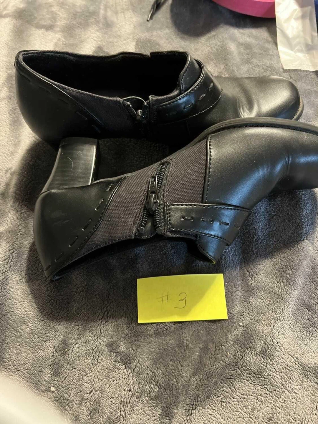 Size 81/2 Dr. Scholl's Women's Black Leather Like Ankle Boots - photo 2