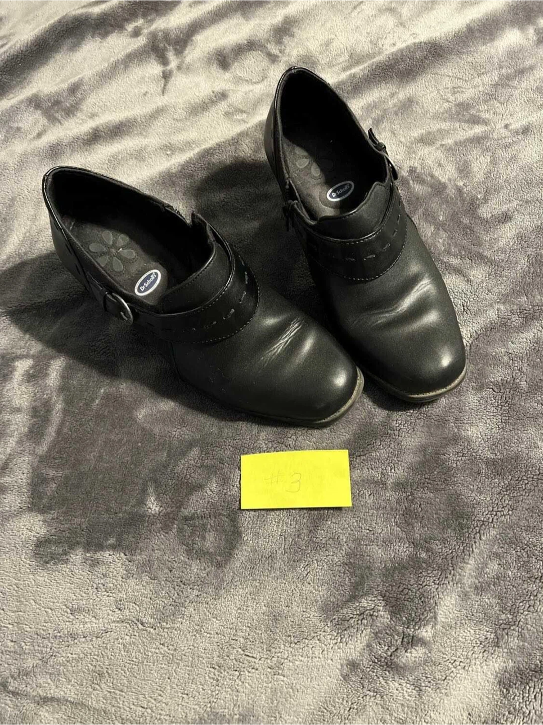 Size 81/2 Dr. Scholl's Women's Black Leather Like Ankle Boots