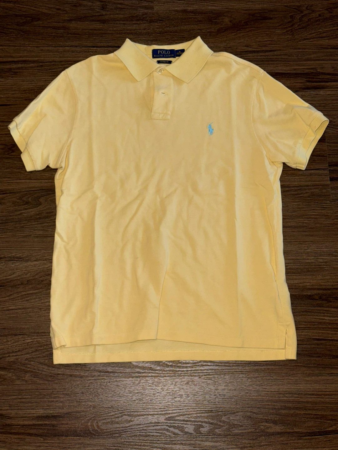 Polo Ralph Lauren Yellow Custom Fit Polo Shirt - Size M