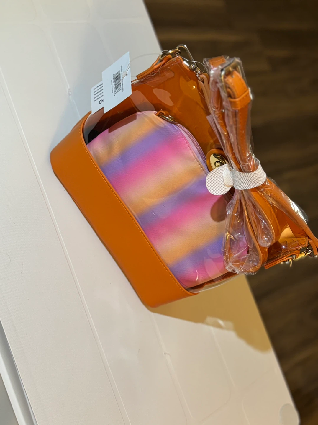 Orange 3-Piece Crossbody Bag Set with Pouch - photo 2