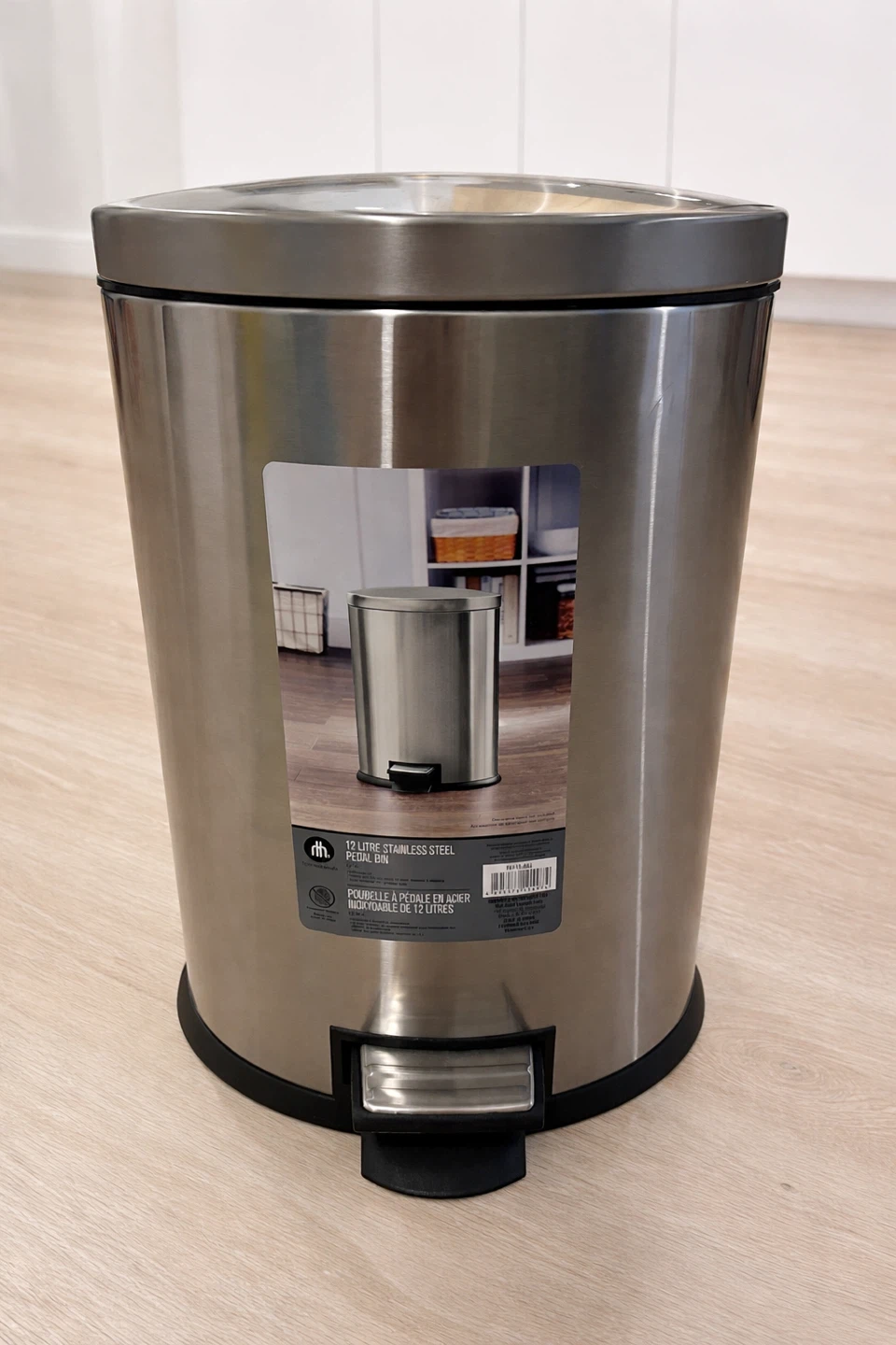 Hometrends 12 Litre Stainless Steel Pedal Garbage Bin