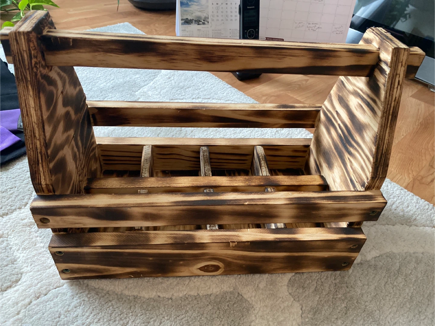 Wooden Crate Carrier with Handle