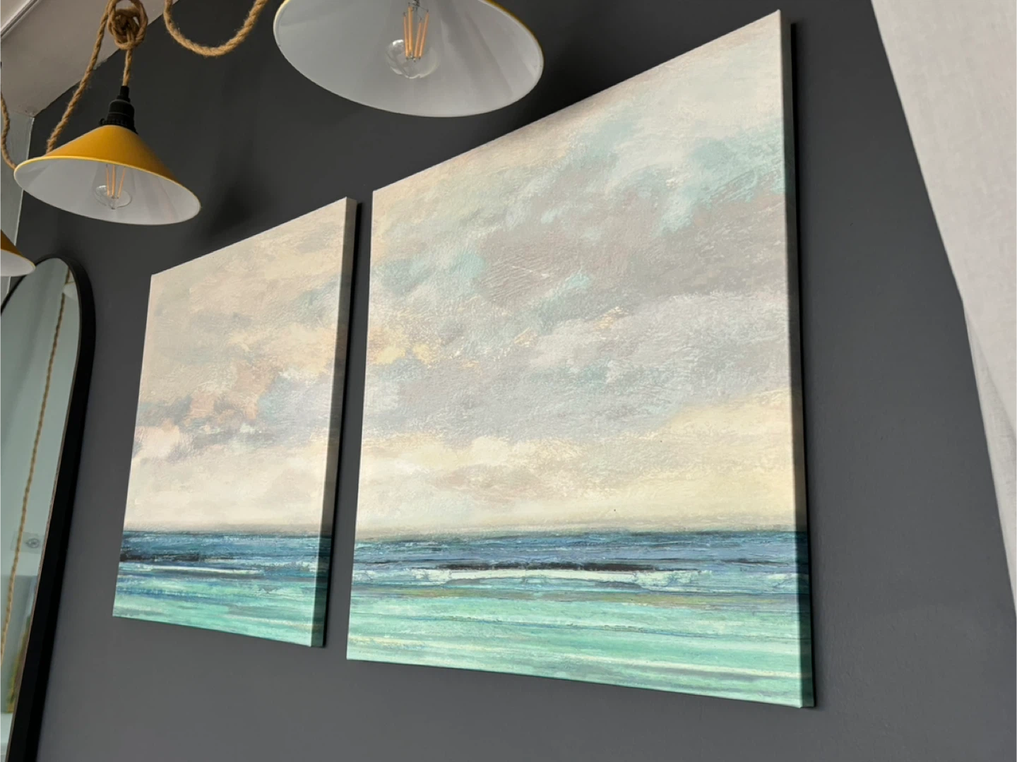 Set of 3 Canvas Wall Art - Ocean & Sky Landscape - photo 2
