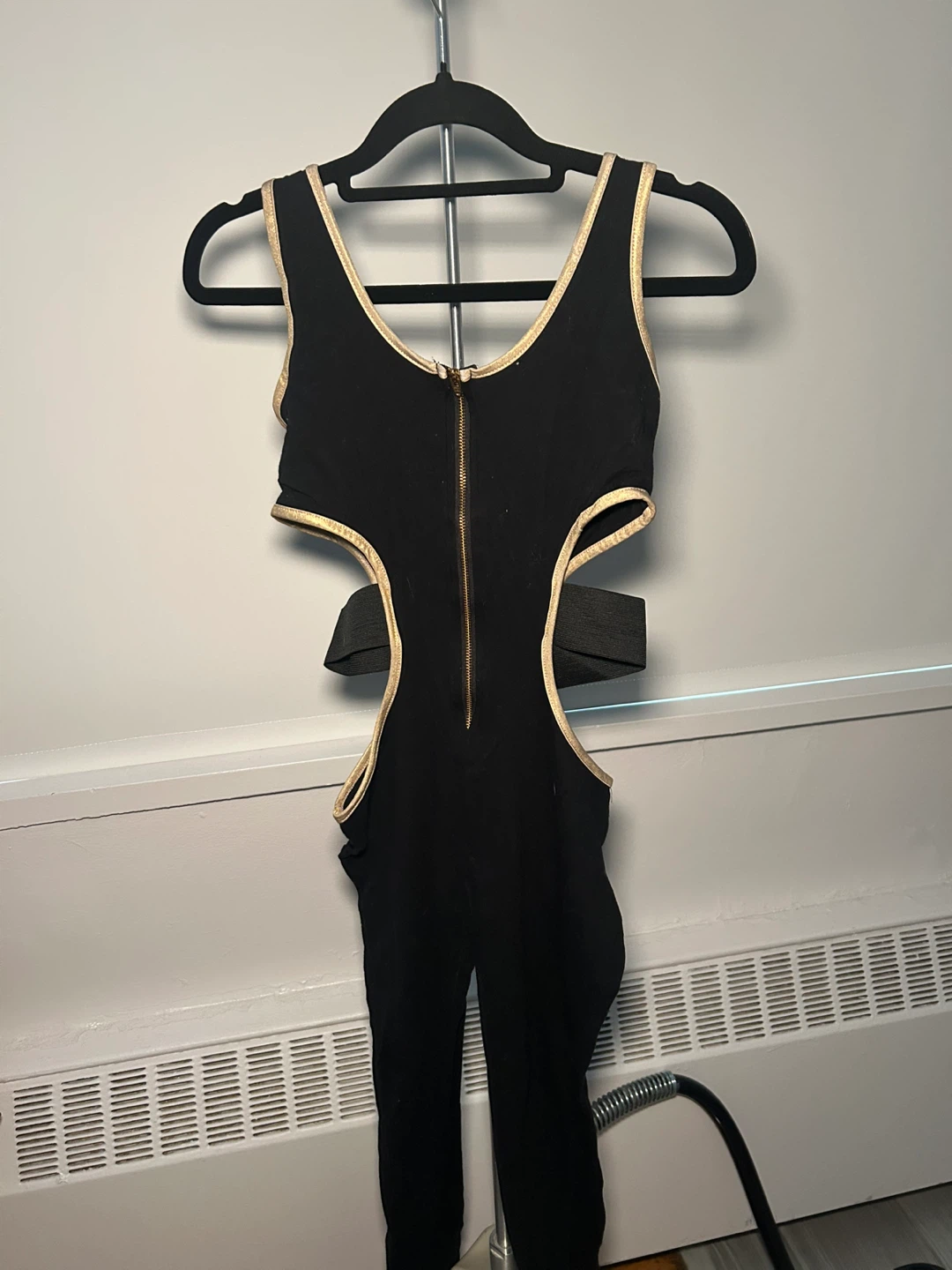 Three Black Cut-Out Jumpsuit