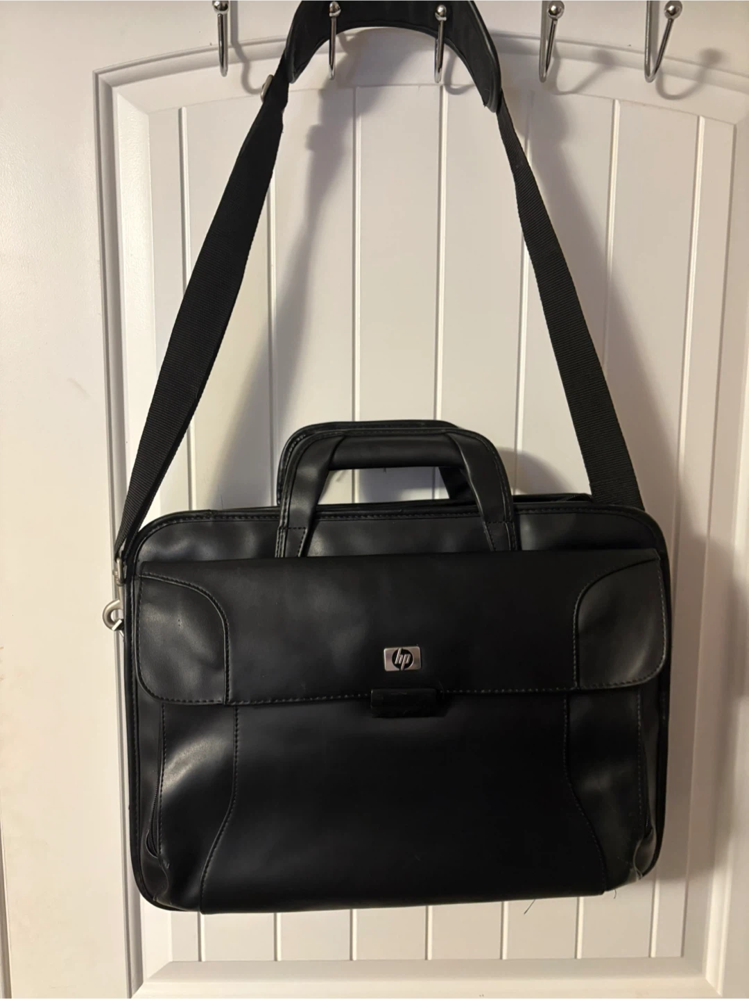 HP Black Leather Laptop Bag Briefcase