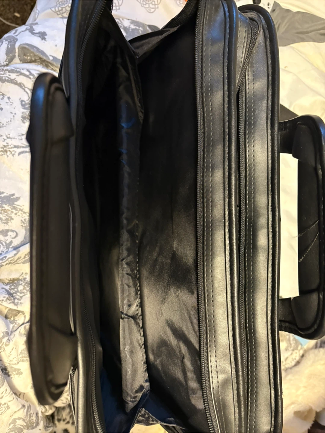 HP Black Leather Laptop Bag Briefcase - photo 3