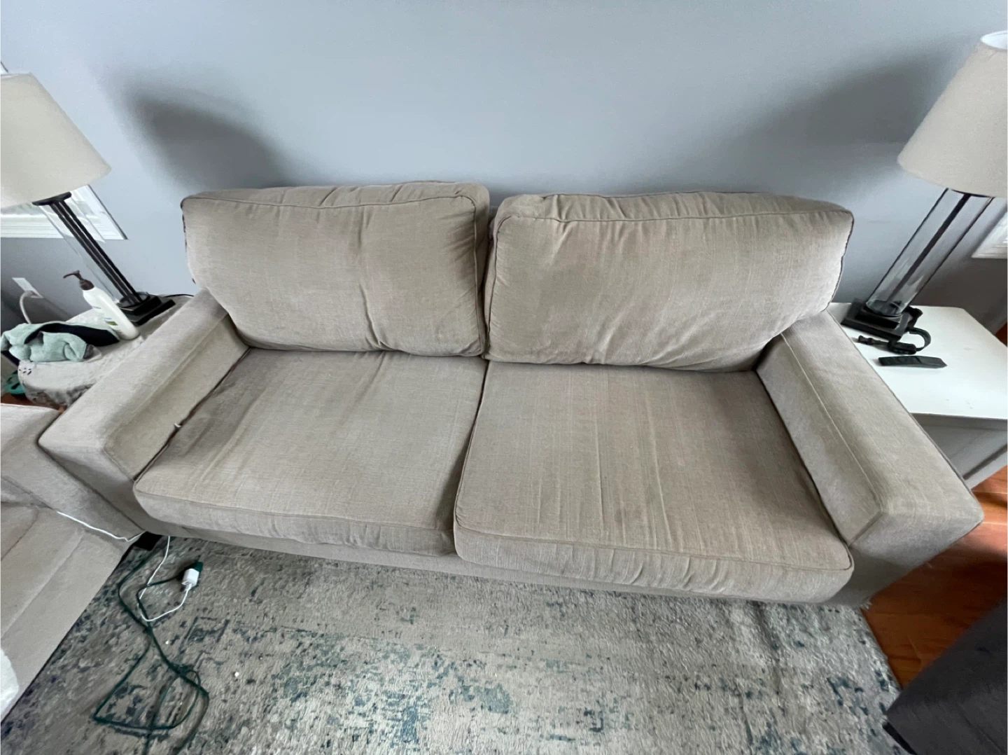 Beige Loveseat Sofa - photo 2