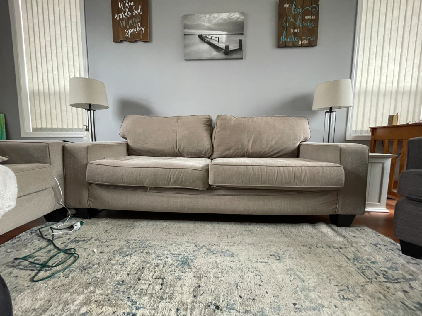 Beige Loveseat Sofa - photo 3