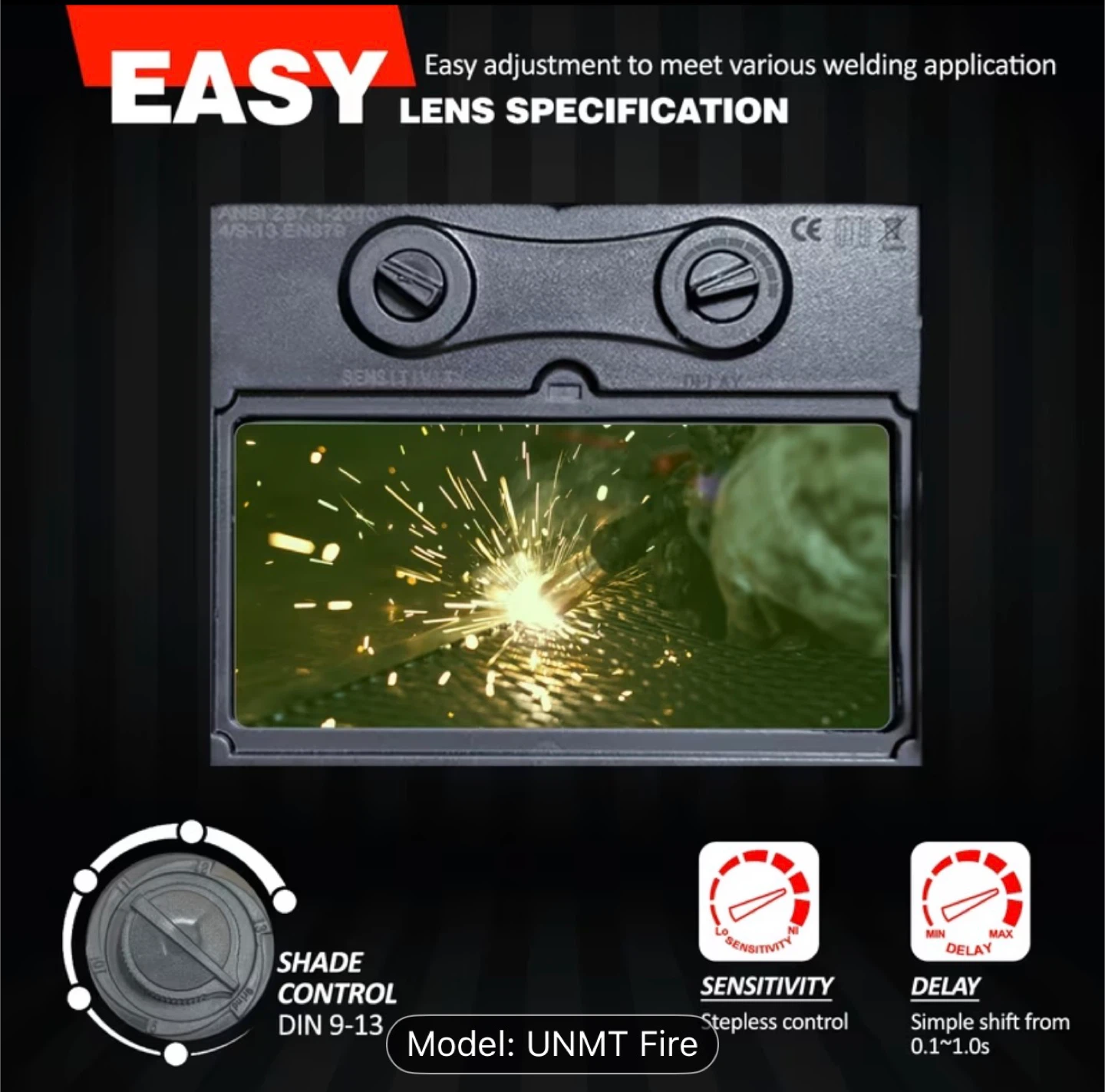SAFE-UP UNMT Fire Welding Helmet Auto Darkening - photo 5