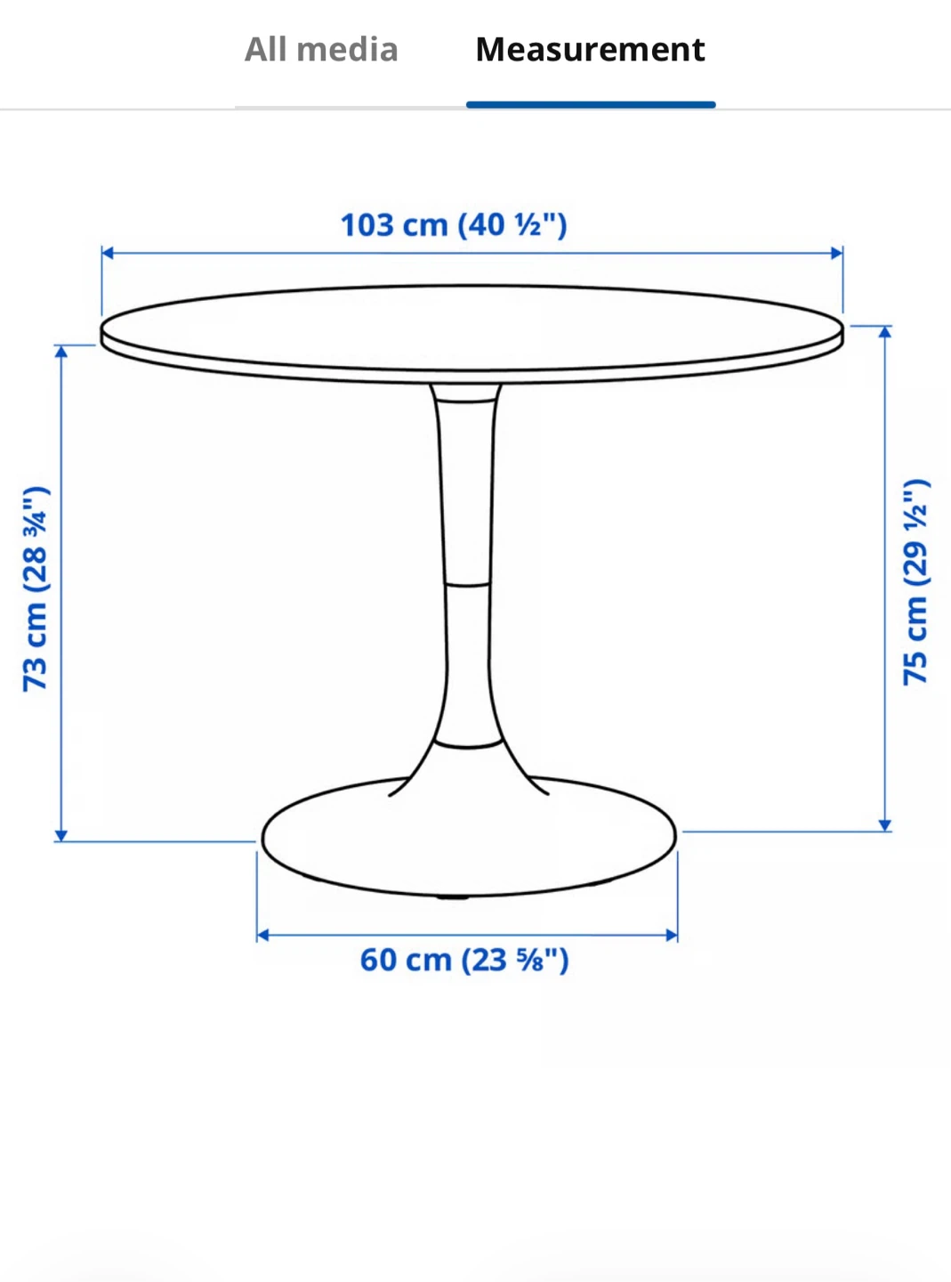 IKEA DOCKSTA Tulip Table – Modern Round White Dining Table - photo 2
