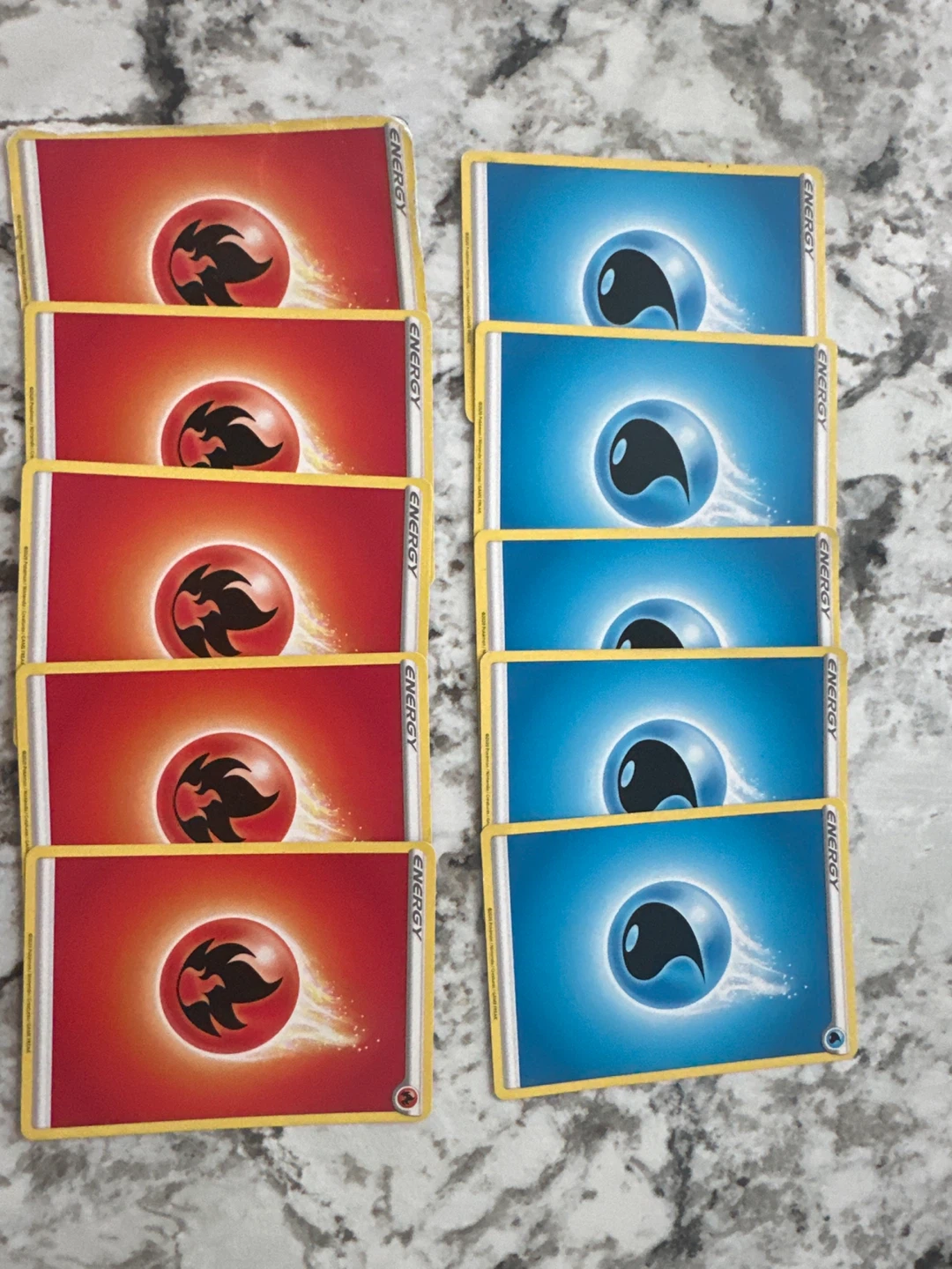 Pokemon Energy Cards (Fire & Water)